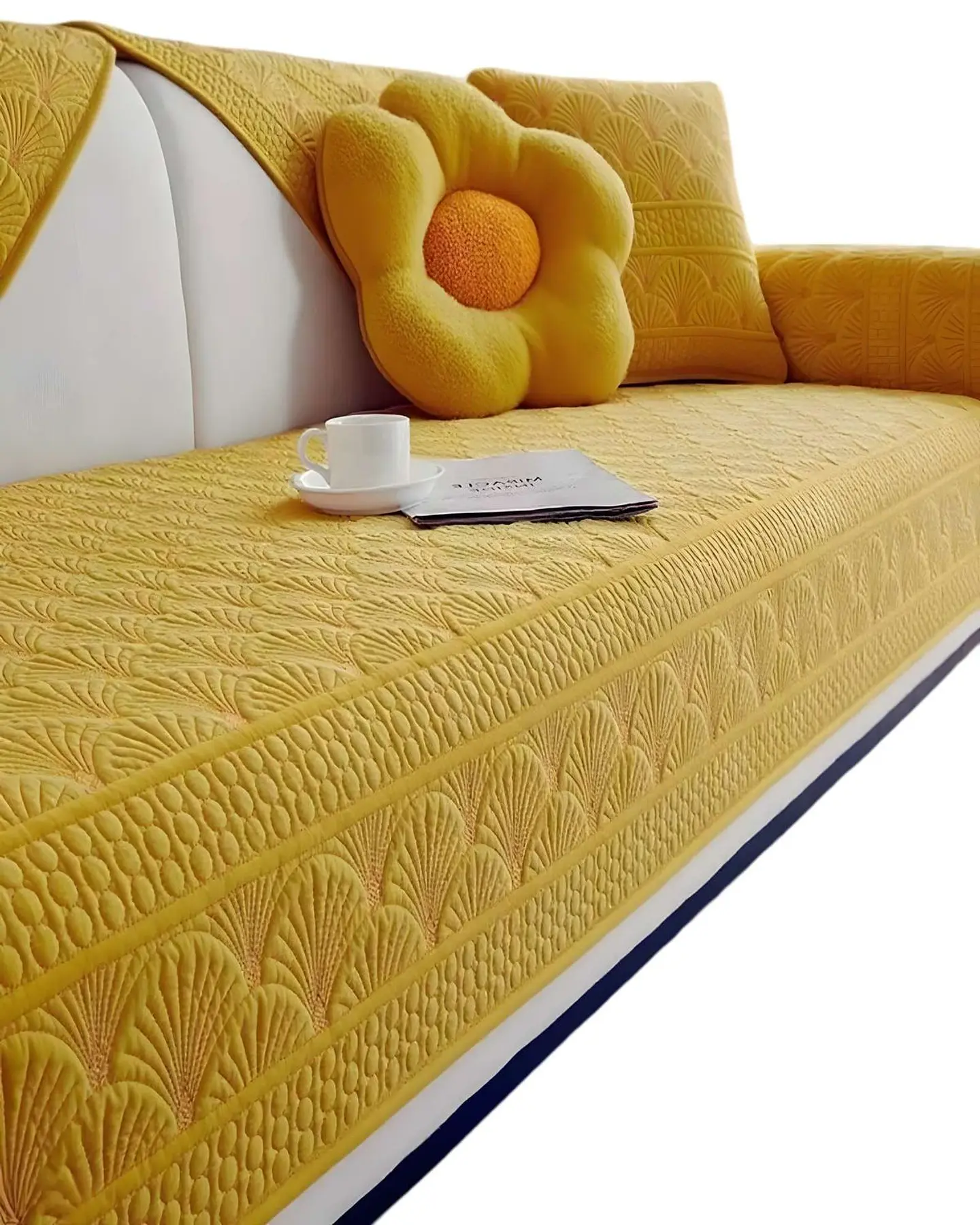 PACK DE 5 FUNDAS PARA SOFA CON DISEÑO AMARILLO 2