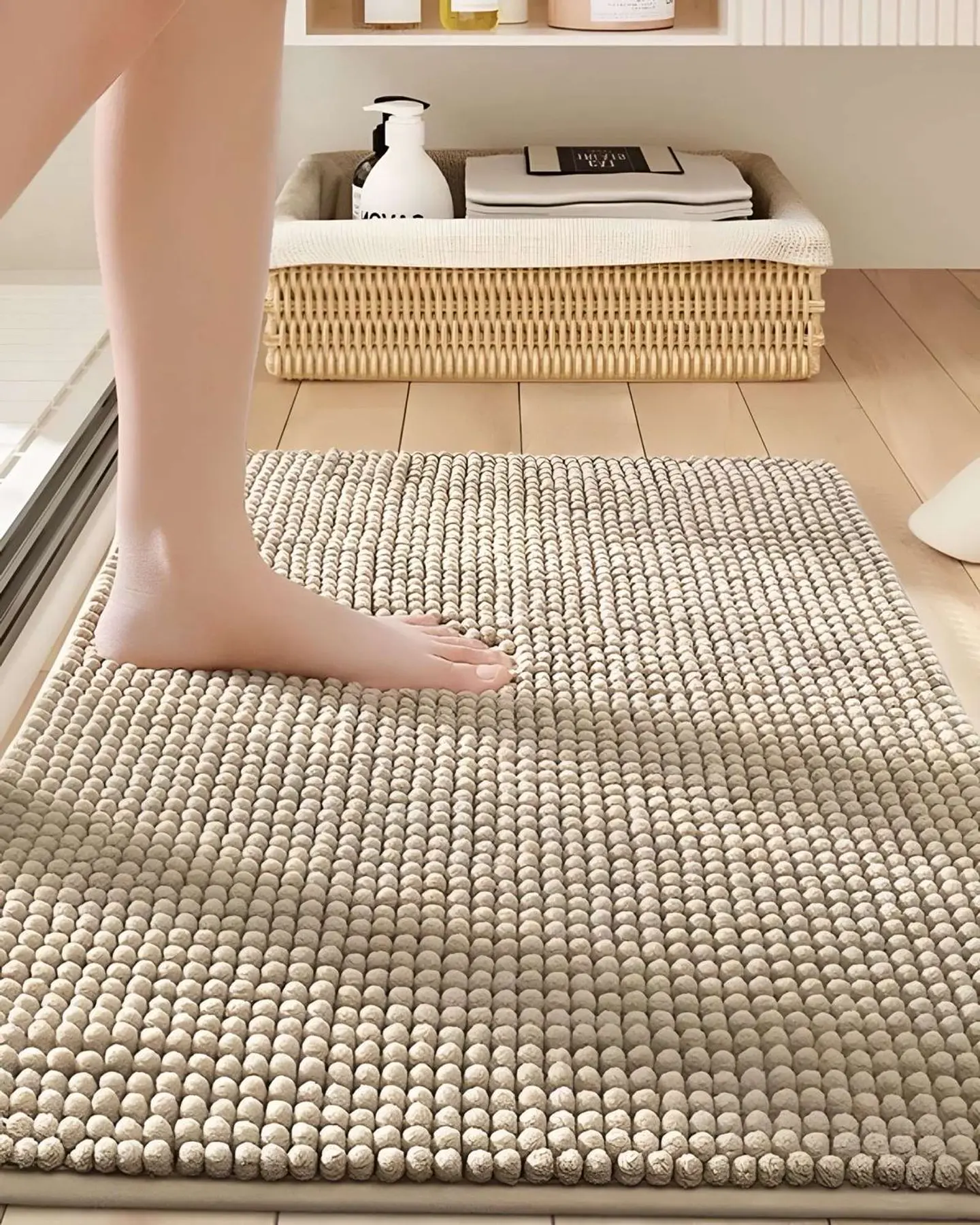 ALFOMBRA DE BAÑO DELGADA BEIGE 40X60 cm 4