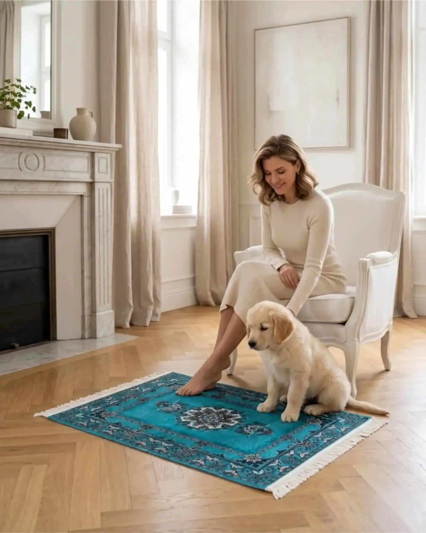 Alfombra Estilo Persa Vintage Con Flecos 80x120 Cm 5