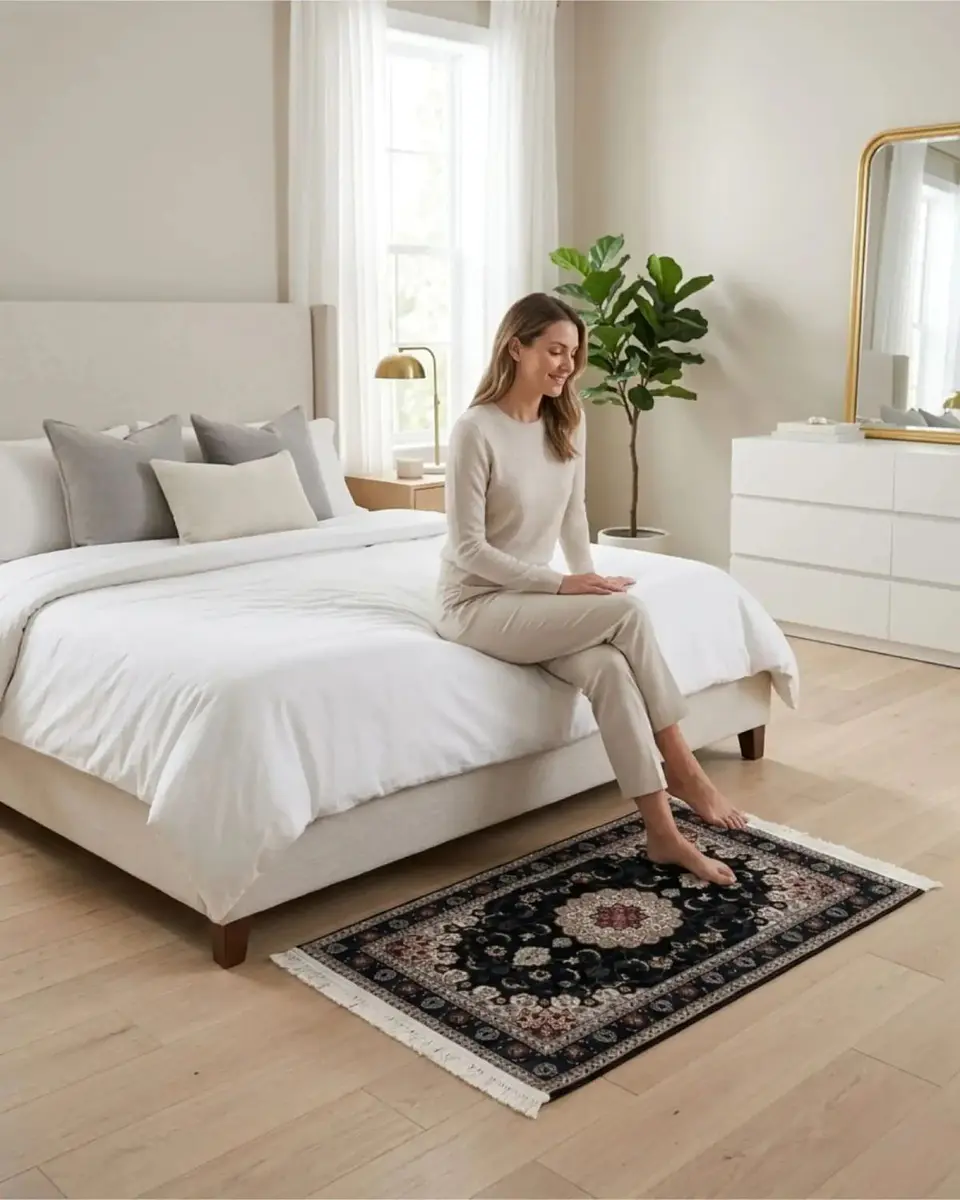 Alfombra Estilo Persa Vintage Con Flecos 80x120 Cm 4