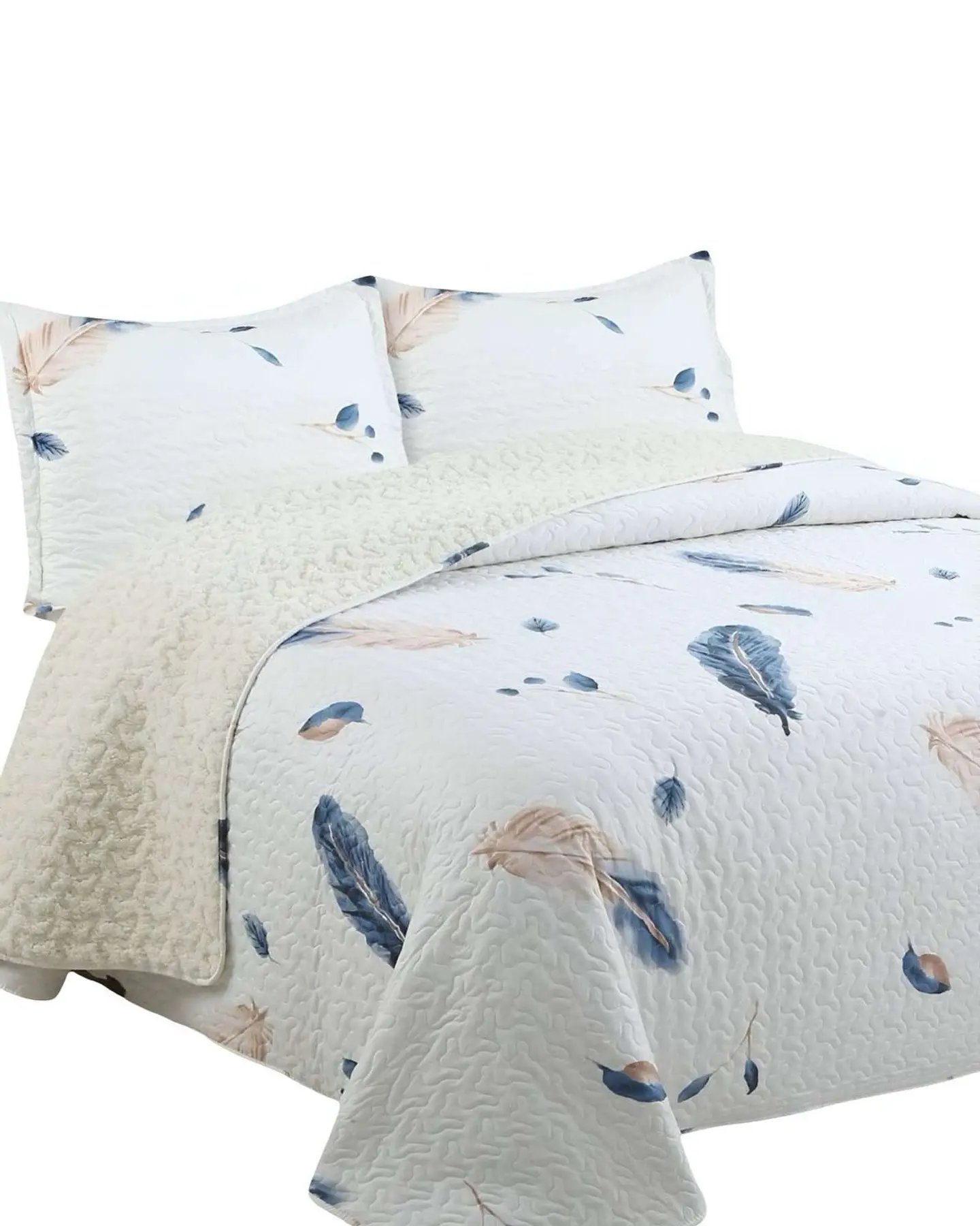 Cubrecama Quilt con sherpa 2 plaza 230 cm x 250 cm 2