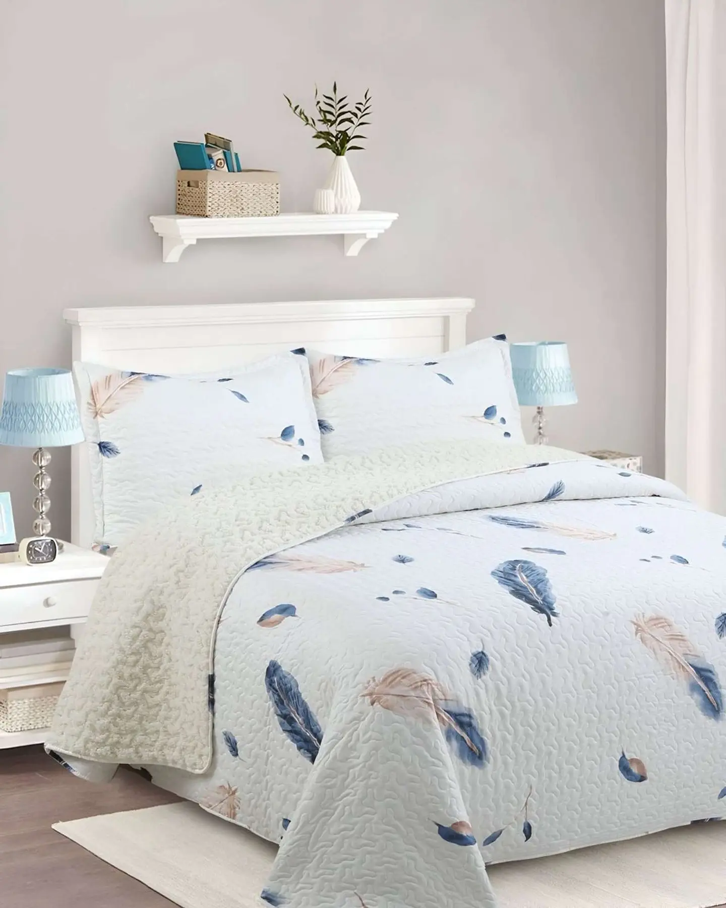 Cubrecama Quilt con sherpa 2 plaza 230 cm x 250 cm 4