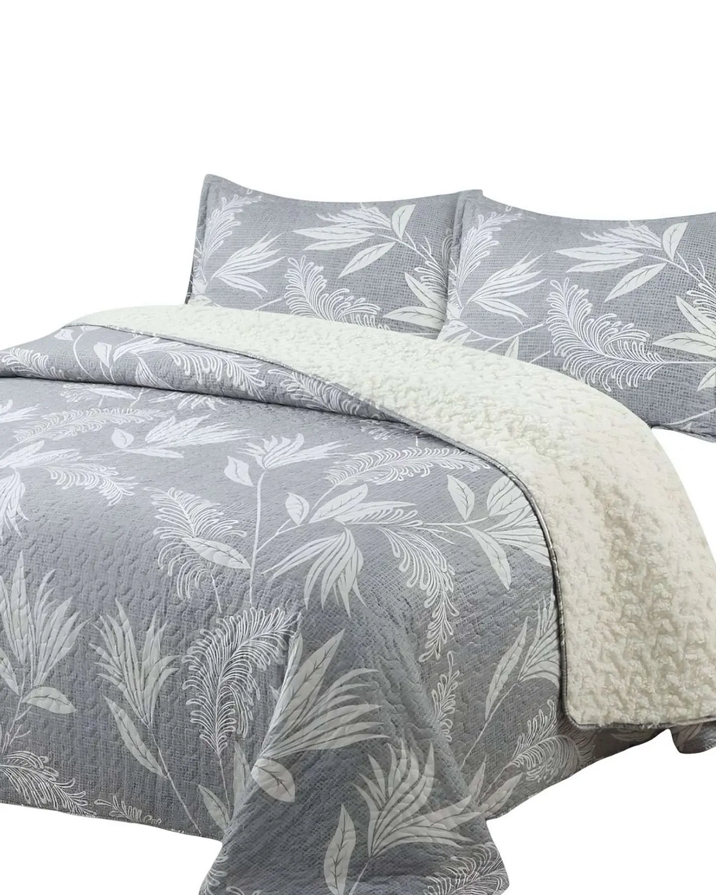 Cubrecama Quilt con sherpa 2 plaza 230 cm x 250 cm 3