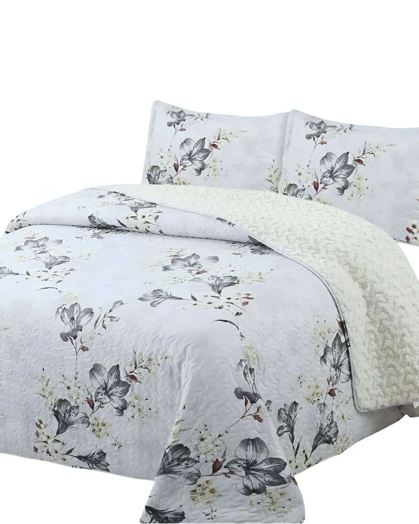 Cubrecama Quilt con sherpa 2 plaza 230 cm x 250 cm 2