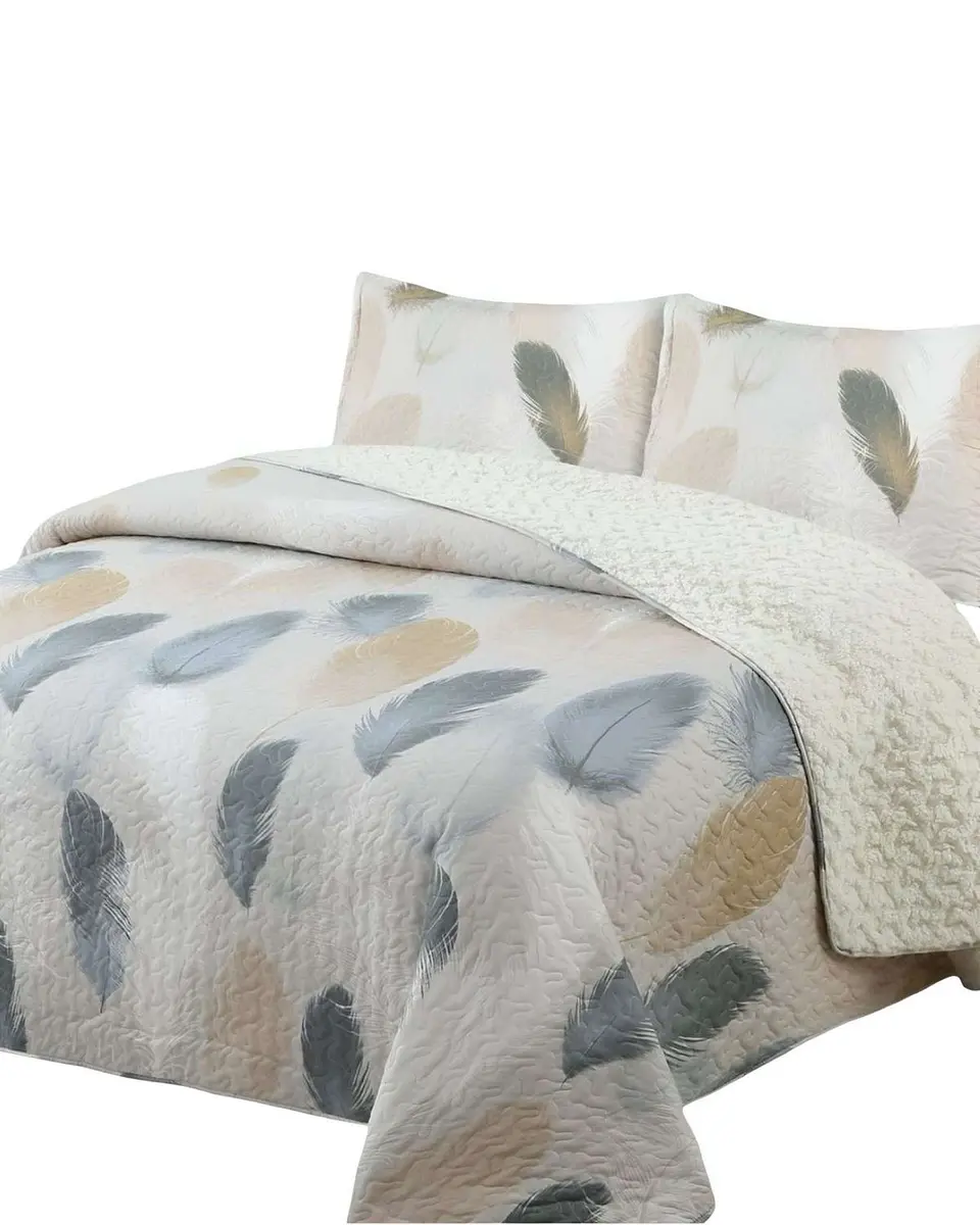 Cubrecama Quilt con sherpa 2 plaza 230 cm x 250 cm 2