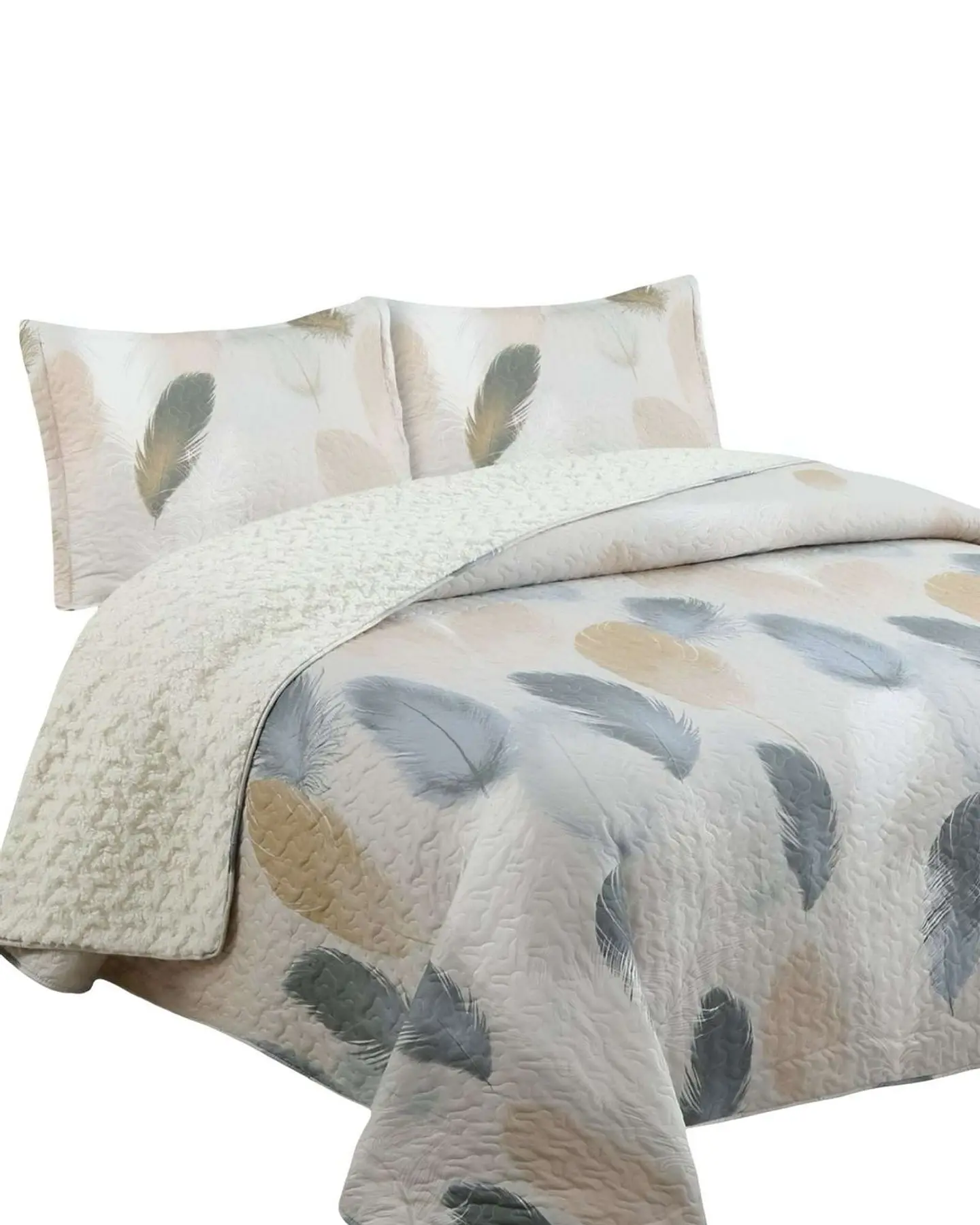 Cubrecama Quilt con sherpa 2 plaza 230 cm x 250 cm 3