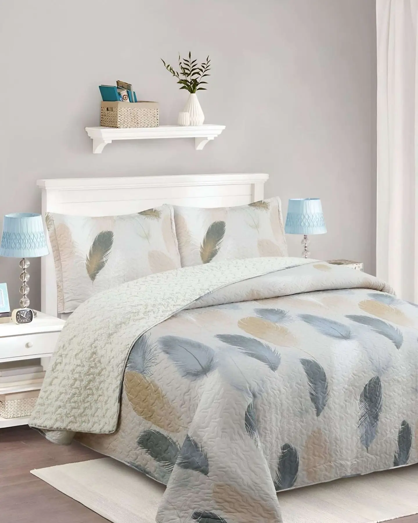 Cubrecama Quilt con sherpa 2 plaza 230 cm x 250 cm 4