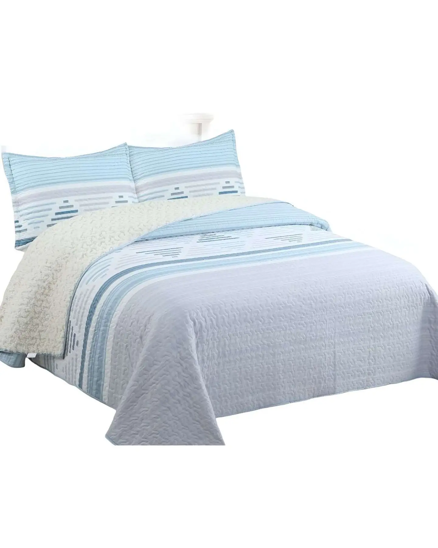 Cubrecama Quilt con sherpa 2 plaza 230 cm x 250 cm 1