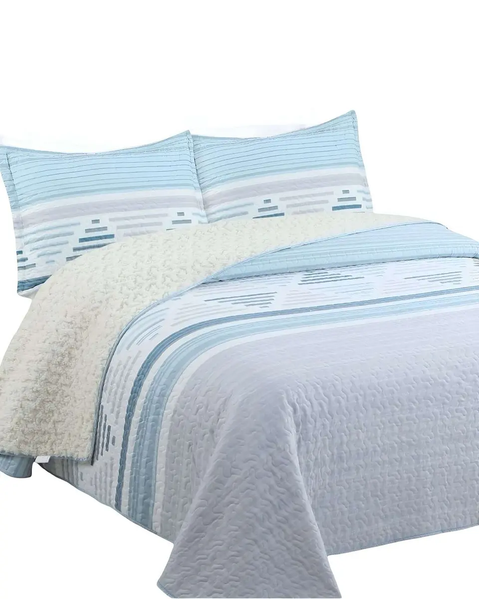 Cubrecama Quilt con sherpa 2 plaza 230 cm x 250 cm 2