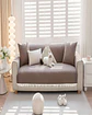 PACK DE 5 FUNDAS DE SILLÓN CON FLECOS MARRON - Miniatura 3