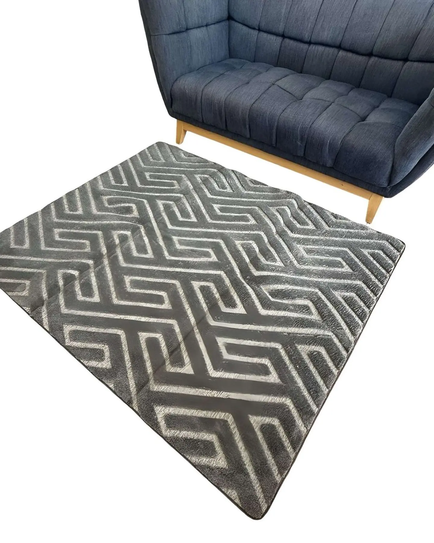 ALFOMBRA LIVING DISEÑO ELEGANTE 160X200CM GRIS OSCURO 2