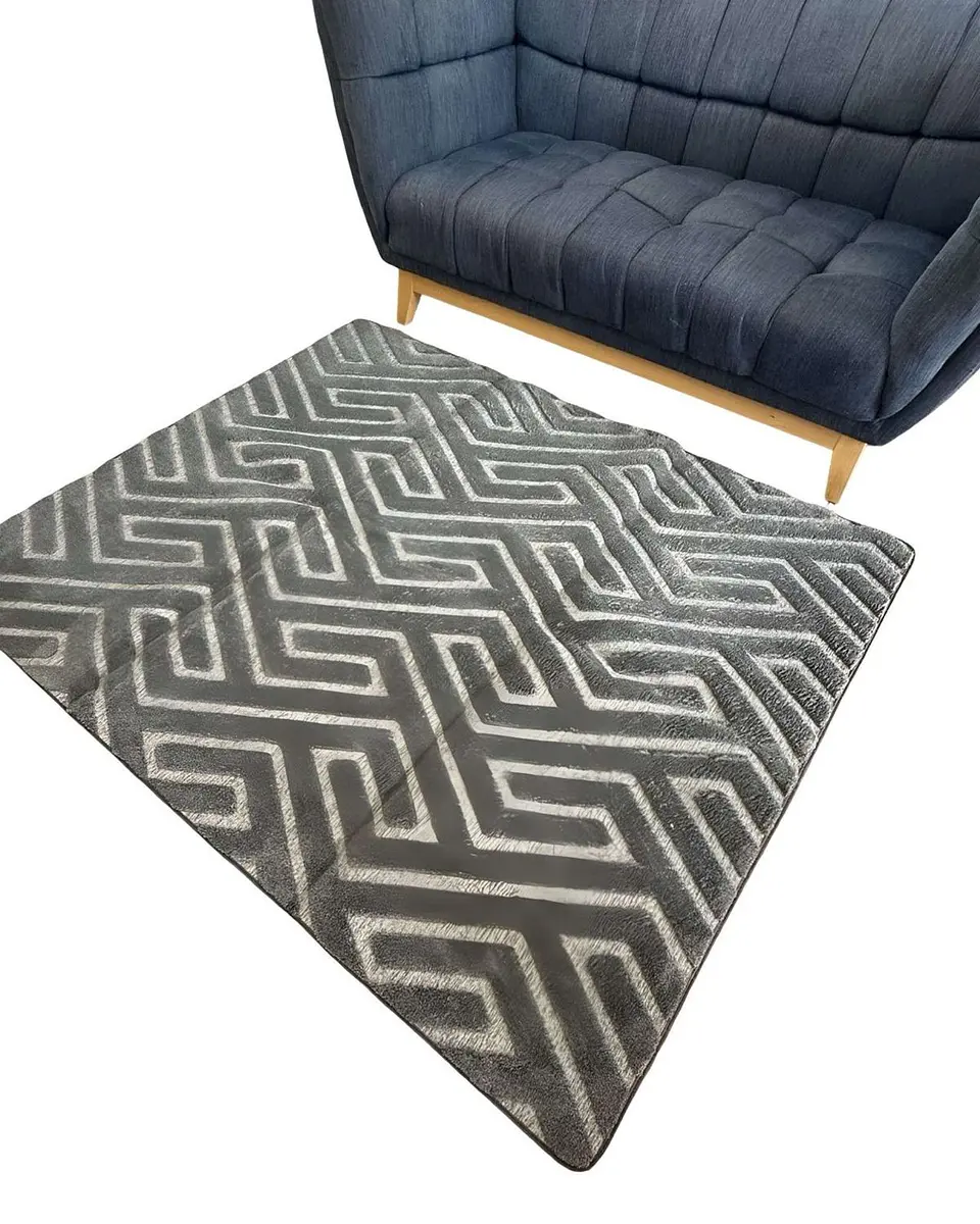 ALFOMBRA LIVING DISEÑO ELEGANTE 160X200CM GRIS OSCURO 2