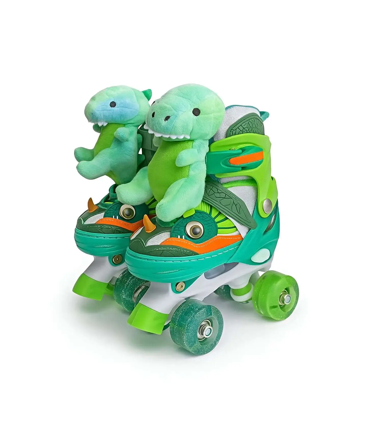 PATIN 4 RUEDAS DINOPATIN CON PELUCHE VERDE TALLA S 30-33 4