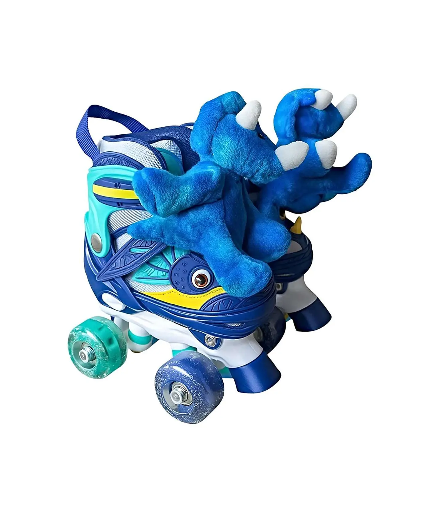 PATIN 4 RUEDAS DINOPATIN CON PELUCHE AZUL TALLA S 30-33 1