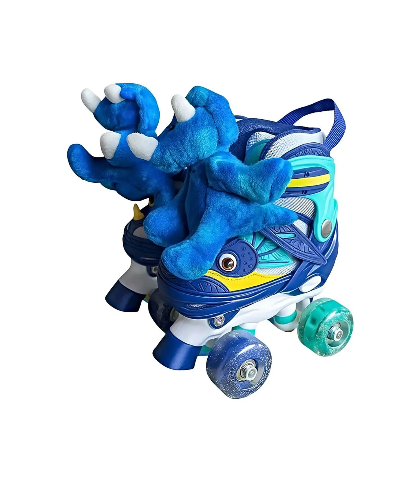 PATIN 4 RUEDAS DINOPATIN CON PELUCHE AZUL TALLA S 30-33 4