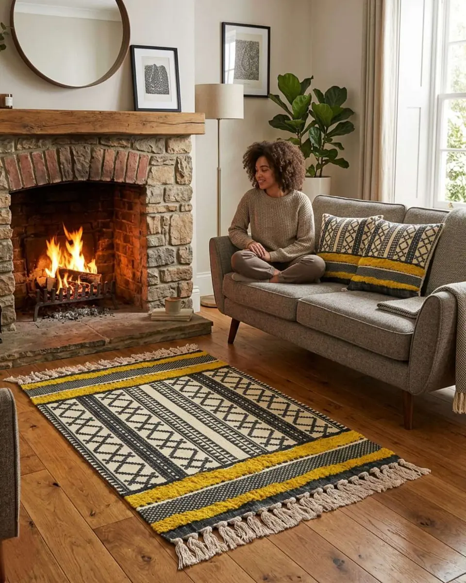 Alfombra Decorativa 60x90 cm Estampada con Relieve Tufting 4