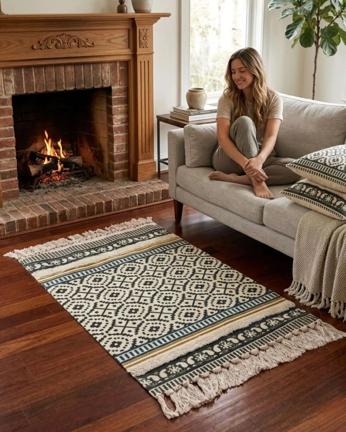 Alfombra Decorativa 60x90 cm Estampada con Relieve Tufting 2