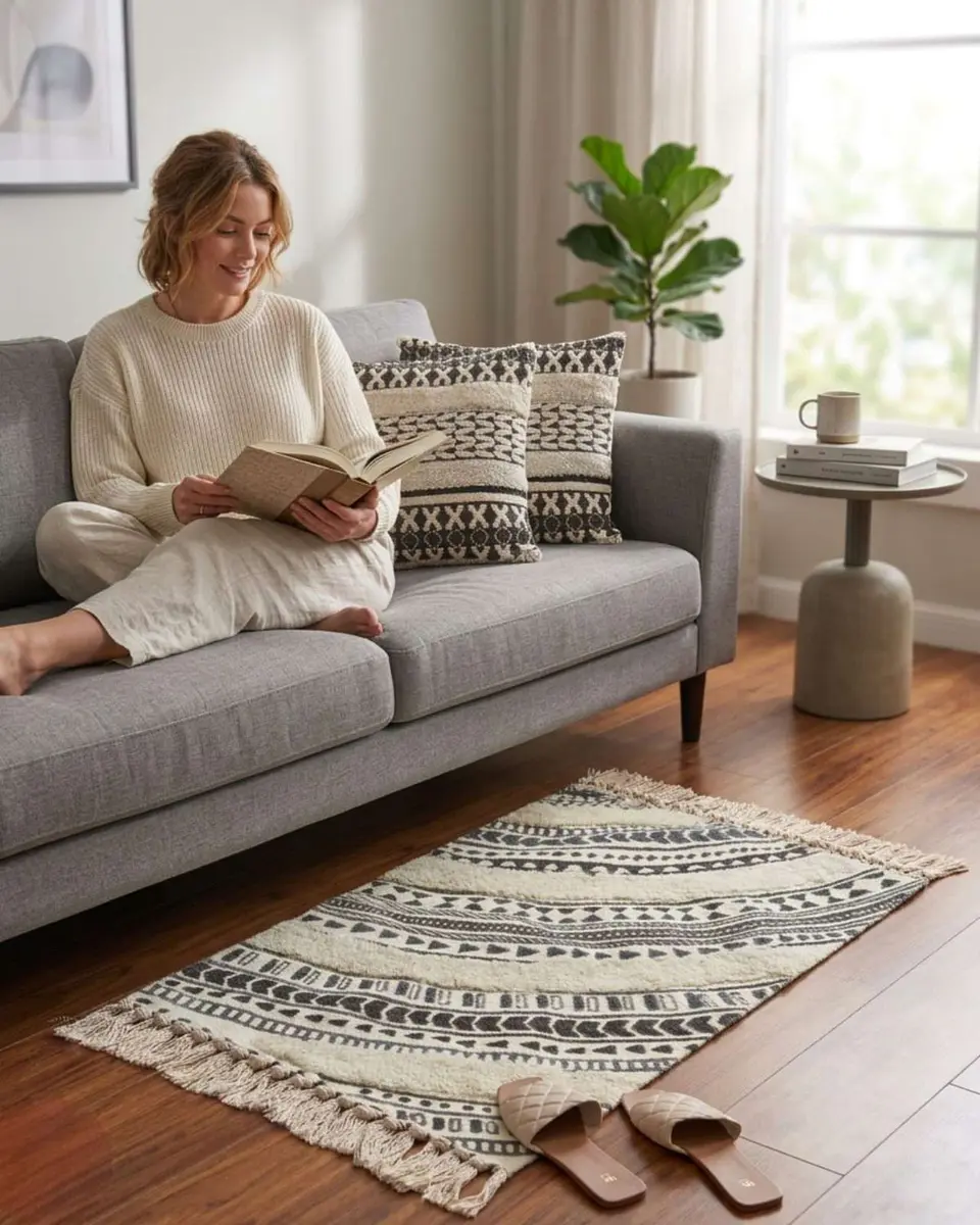 Alfombra Decorativa 60x90 cm Estampada con Relieve Tufting 3