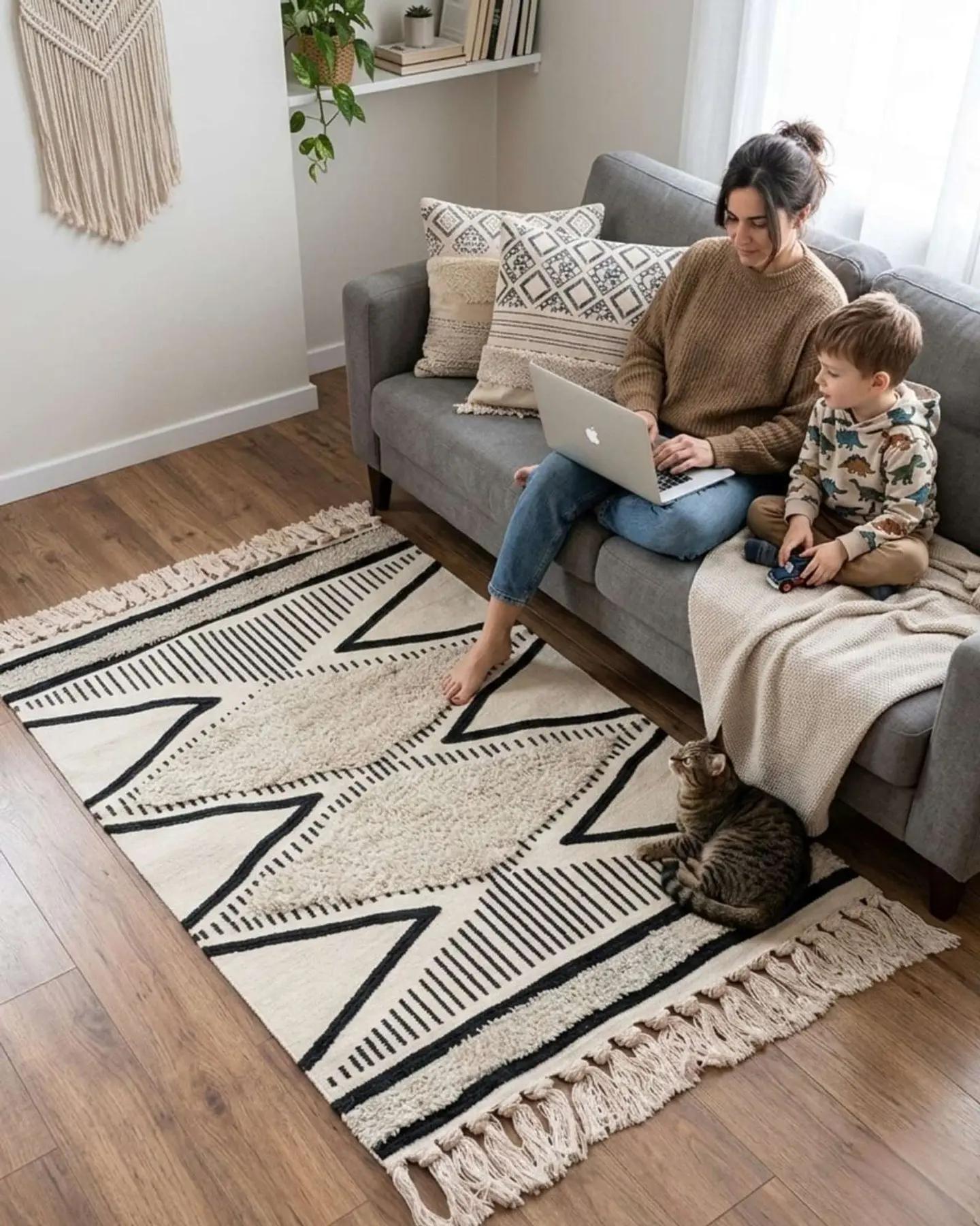 Alfombra Decorativa 60x90 cm Estampada con Relieve Tufting 3