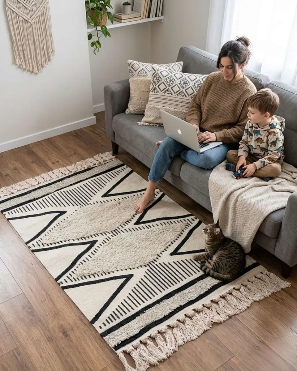 Alfombra Decorativa 60x90 cm Estampada con Relieve Tufting 3