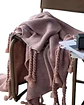 MANTA CHENILLE CON FLECOS DE SOGA DECORATIVA PARA CAMA O SOFA - Miniatura 1