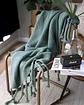 MANTA CHENILLE CON FLECOS DE SOGA DECORATIVA PARA CAMA O SOFA - Miniatura 4
