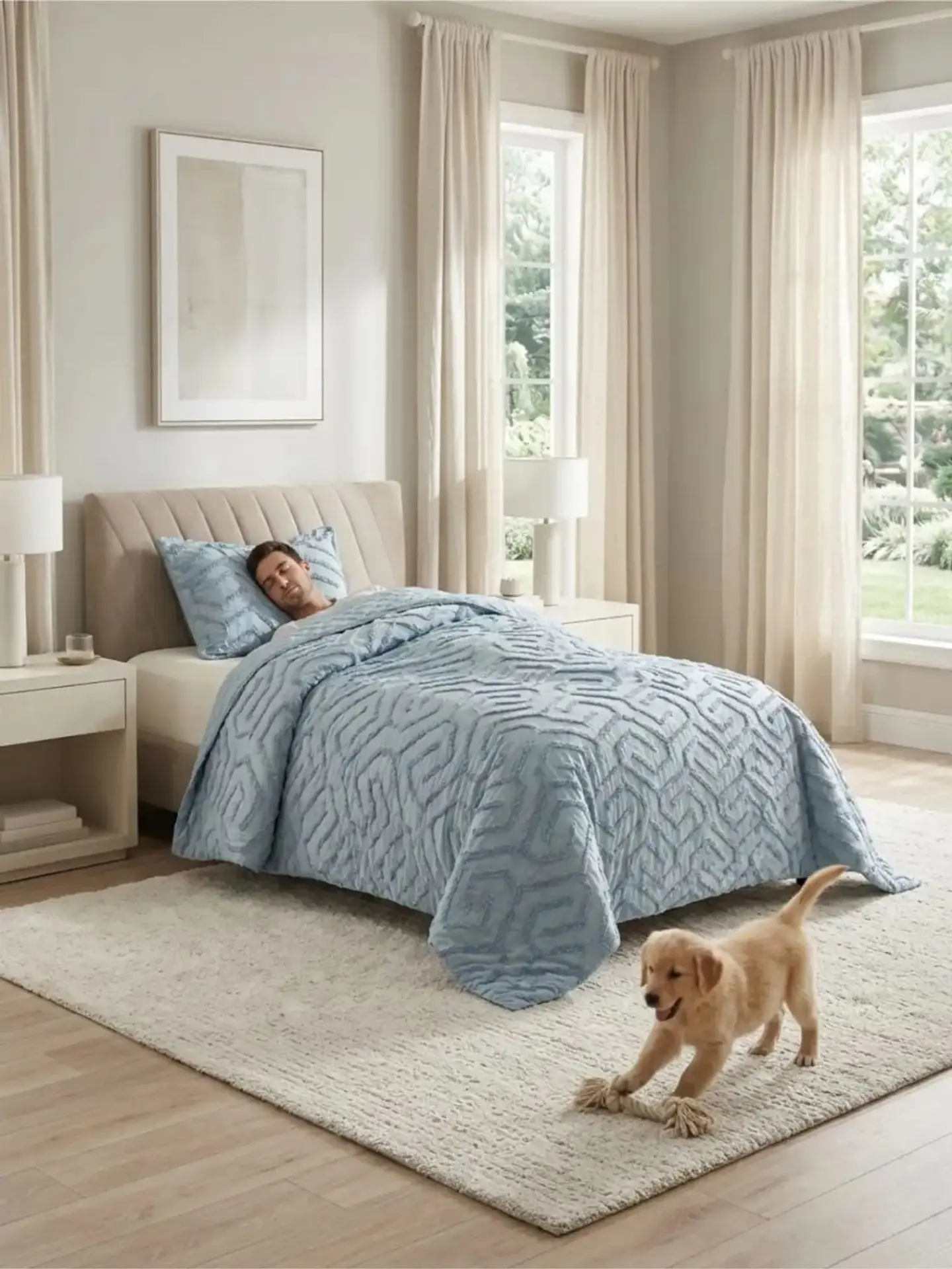 Quilt De Verano Tufting Liviano Diseño Geométrico 1,5 plaza 7