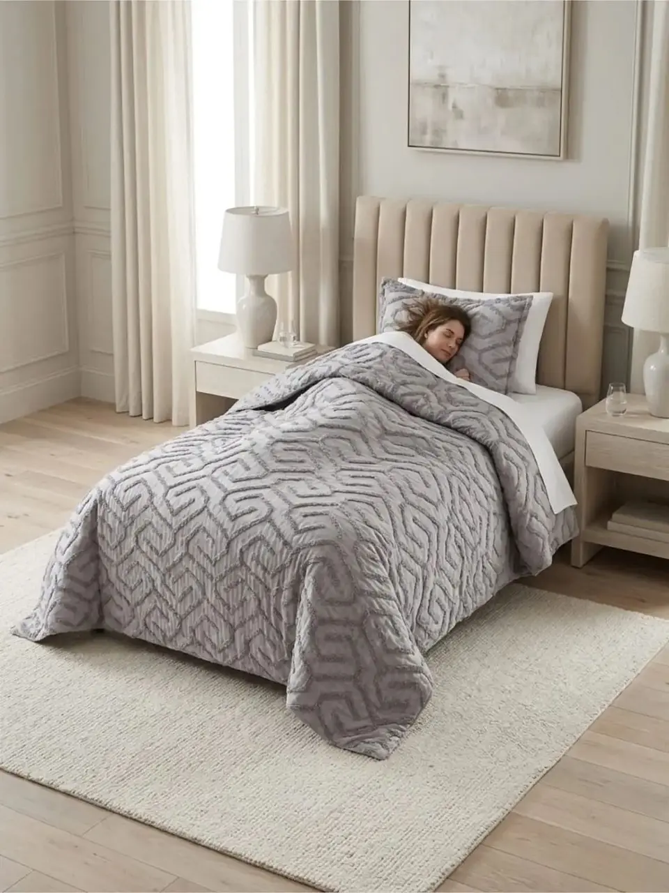 Quilt De Verano Tufting Liviano Diseño Geométrico 1,5 plaza 5