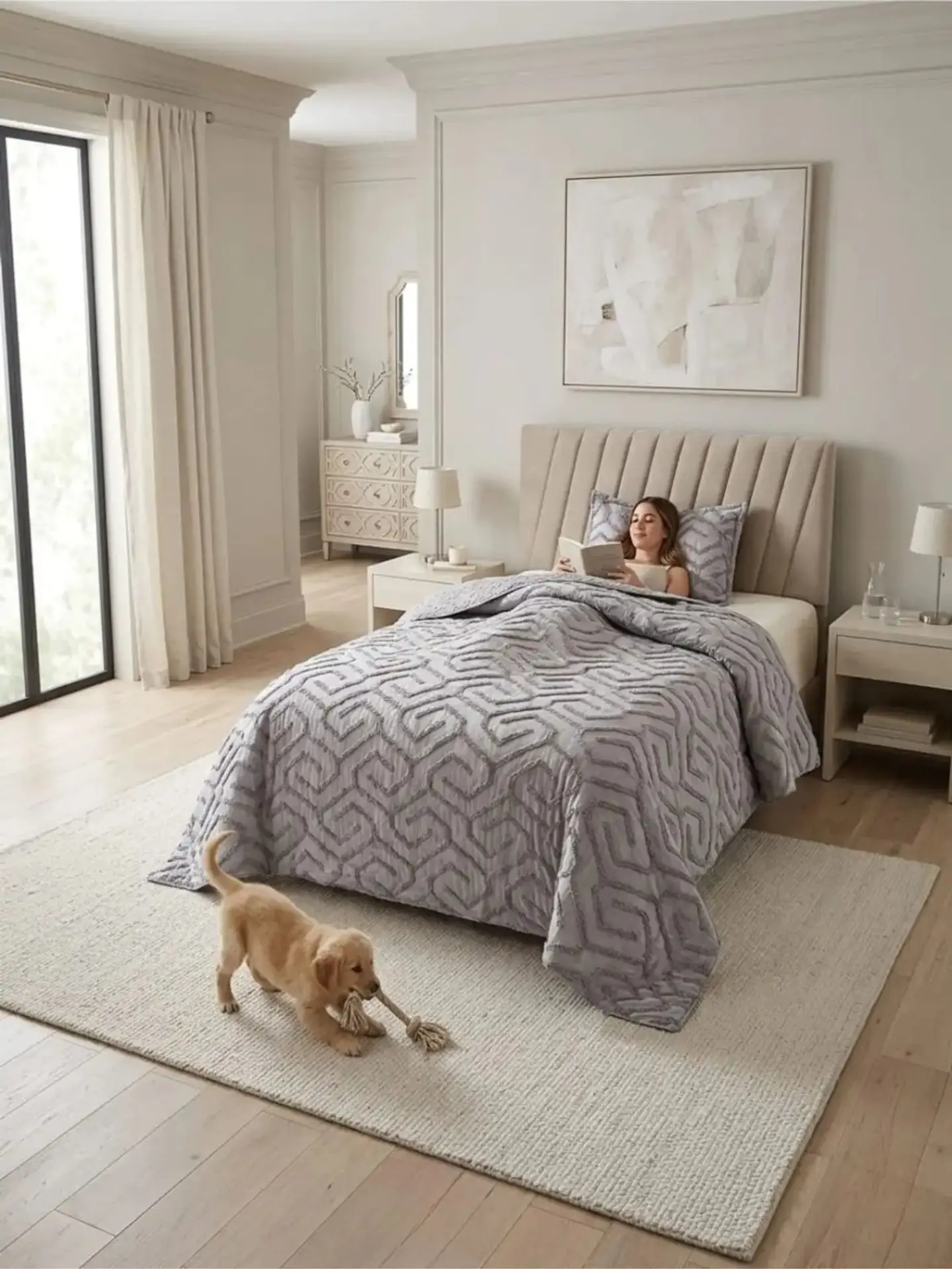 Quilt De Verano Tufting Liviano Diseño Geométrico 1,5 plaza 6