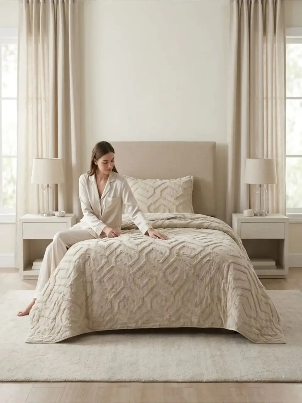 Quilt De Verano Tufting Liviano Diseño Geométrico 1,5 plaza 4