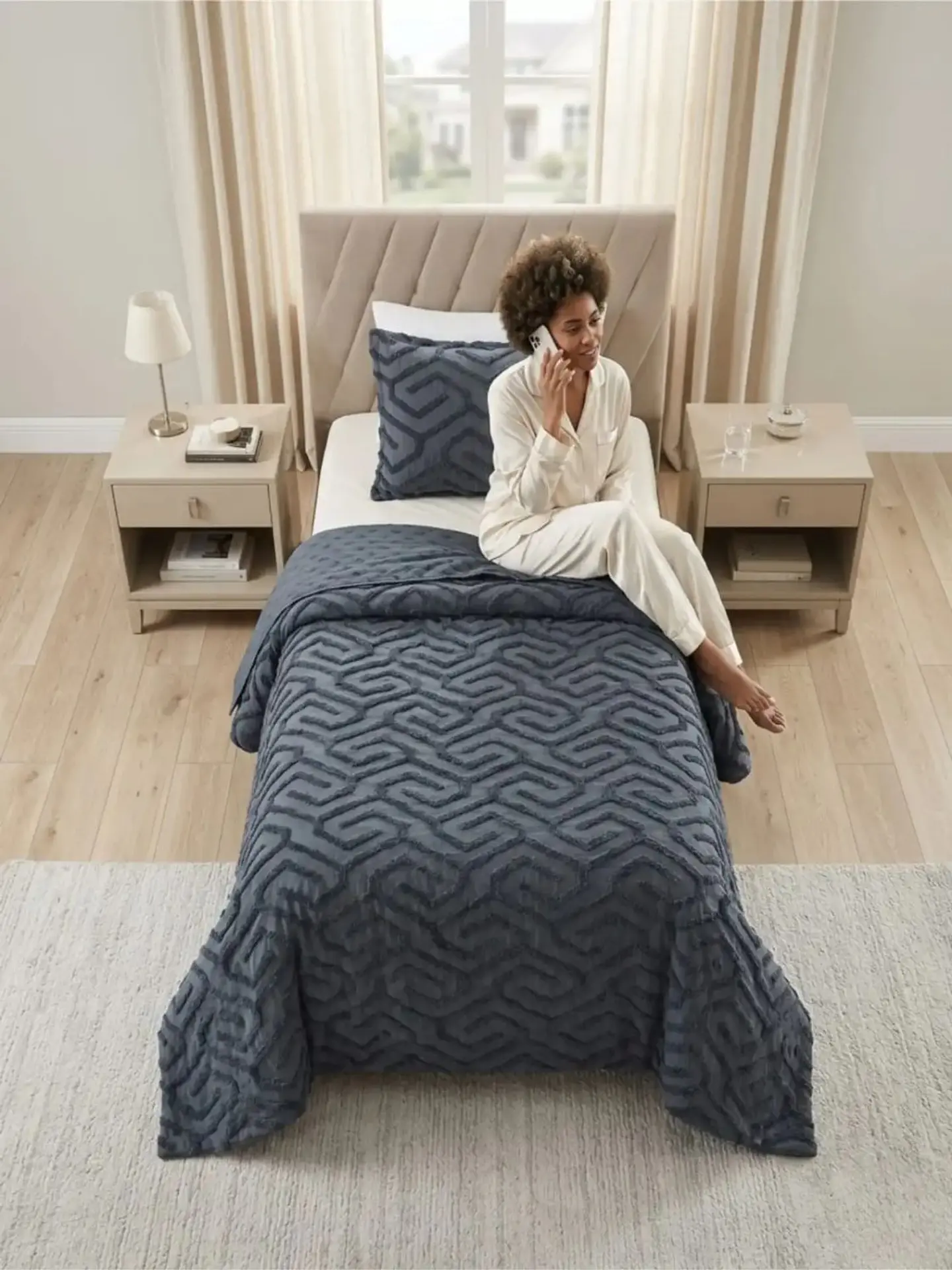 Quilt De Verano Tufting Liviano Diseño Geométrico 1,5 plaza 5