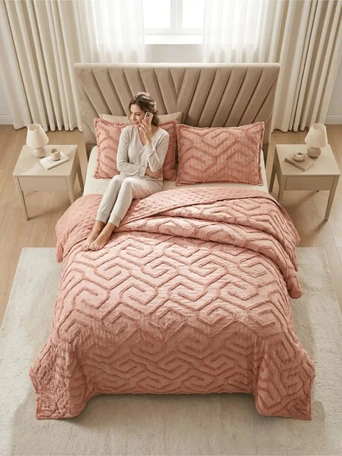 Quilt De Verano Tufting Liviano Diseño Geométrico 2 plazas
