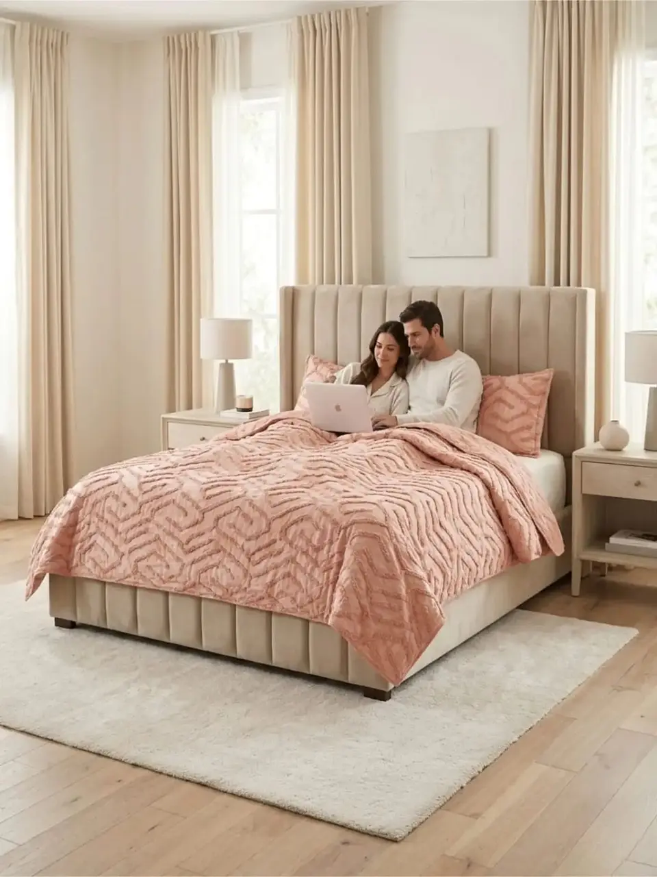 Quilt De Verano Tufting Liviano Diseño Geométrico 2 plazas 5