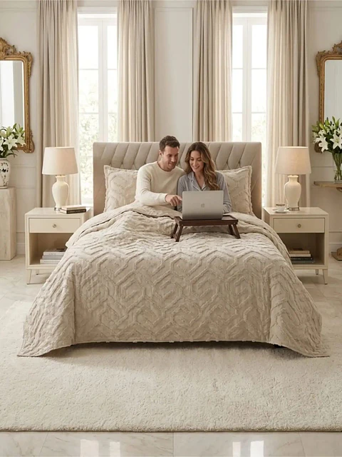 Quilt De Verano Tufting Liviano Diseño Geométrico 2 plazas