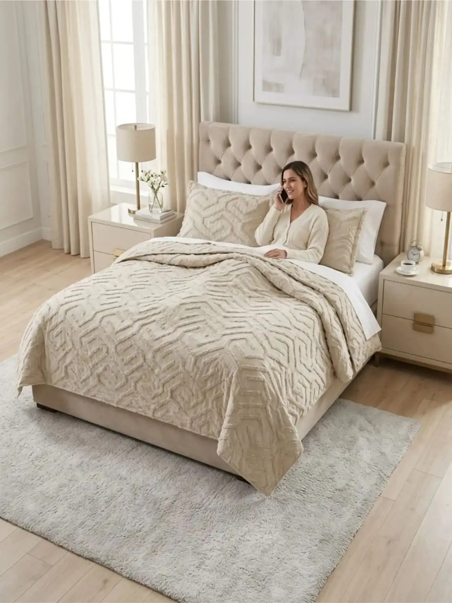 Quilt De Verano Tufting Liviano Diseño Geométrico 2 plazas 6