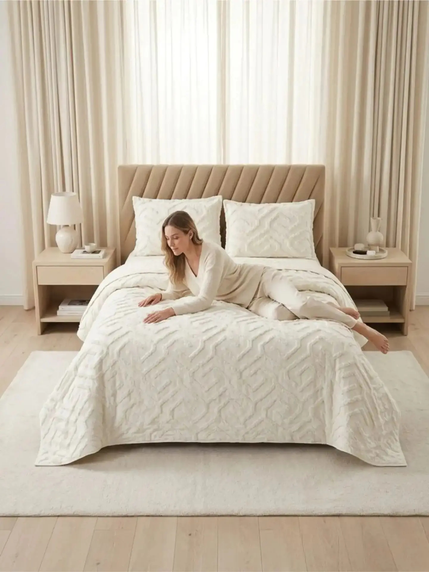 Quilt De Verano Tufting Liviano Diseño Geométrico 2 plazas 1
