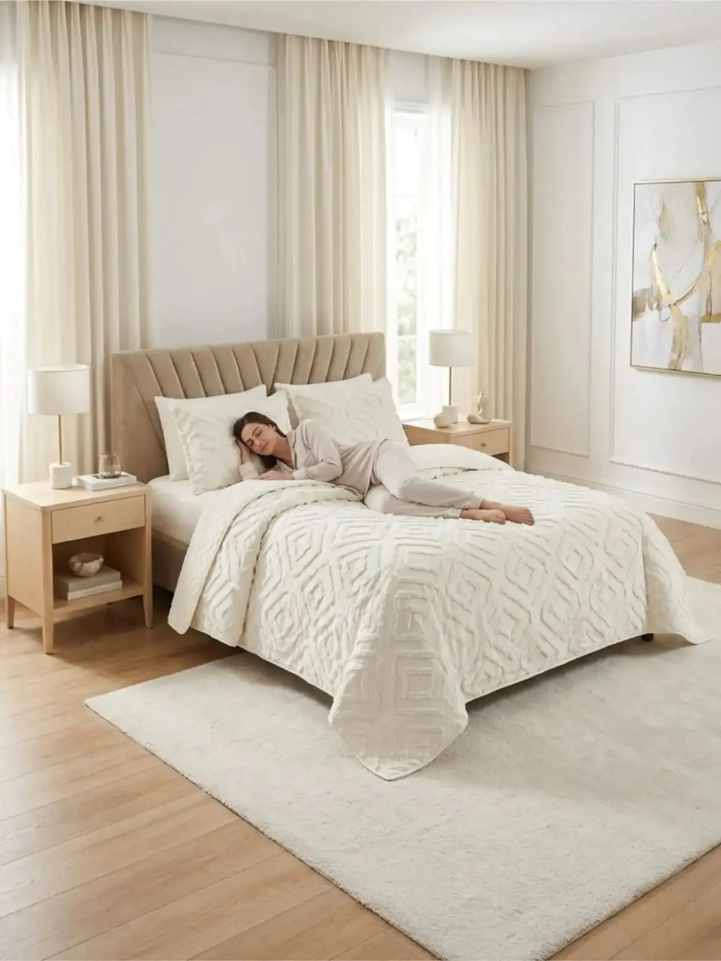 Quilt De Verano Tufting Liviano Diseño Geométrico 2 plazas 4