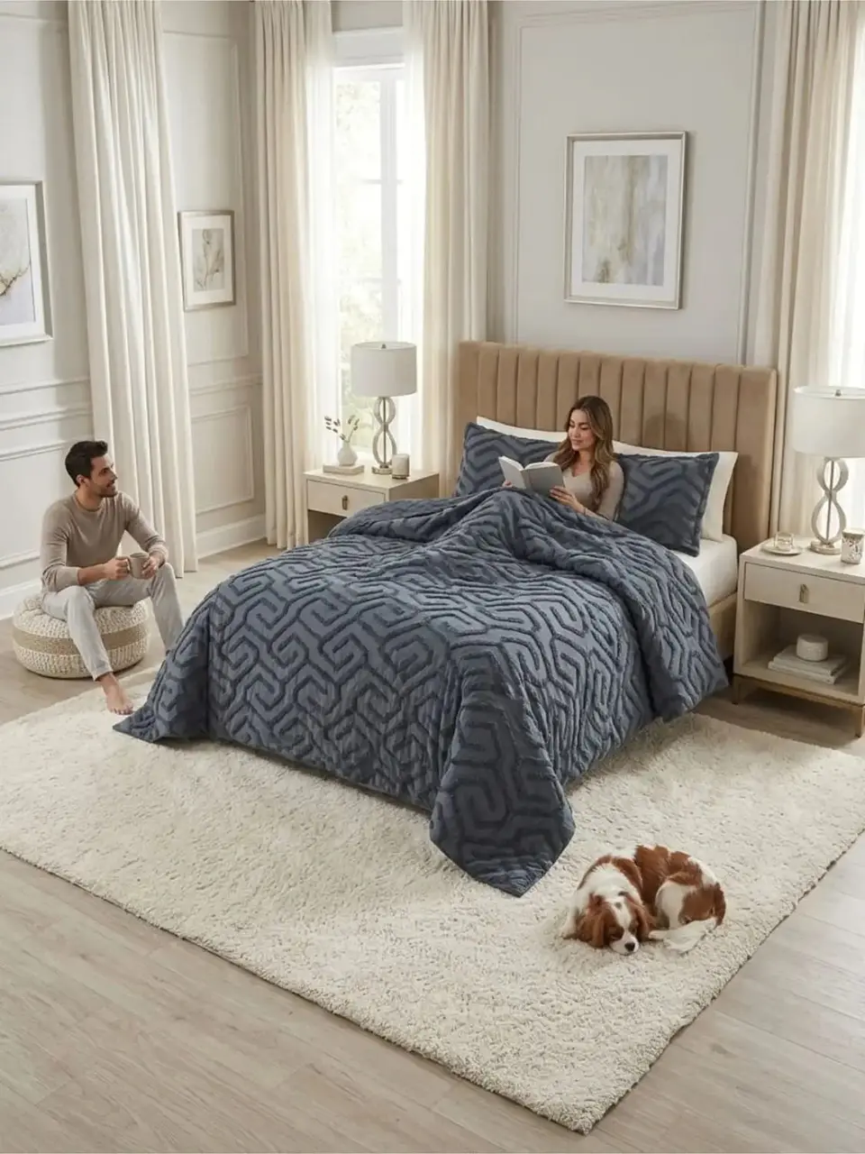 Quilt De Verano Tufting Liviano Diseño Geométrico 2 plazas 7