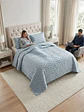 Quilt De Verano Tufting Liviano Diseño Geométrico King / Super king - Miniatura 1