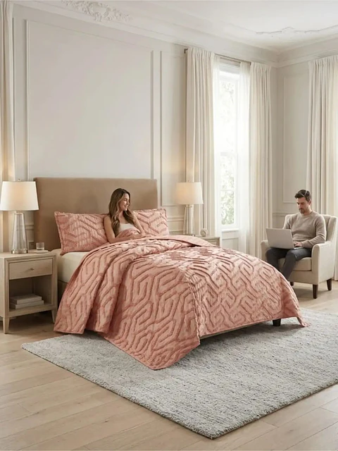 Quilt De Verano Tufting Liviano Diseño Geométrico King / Super king