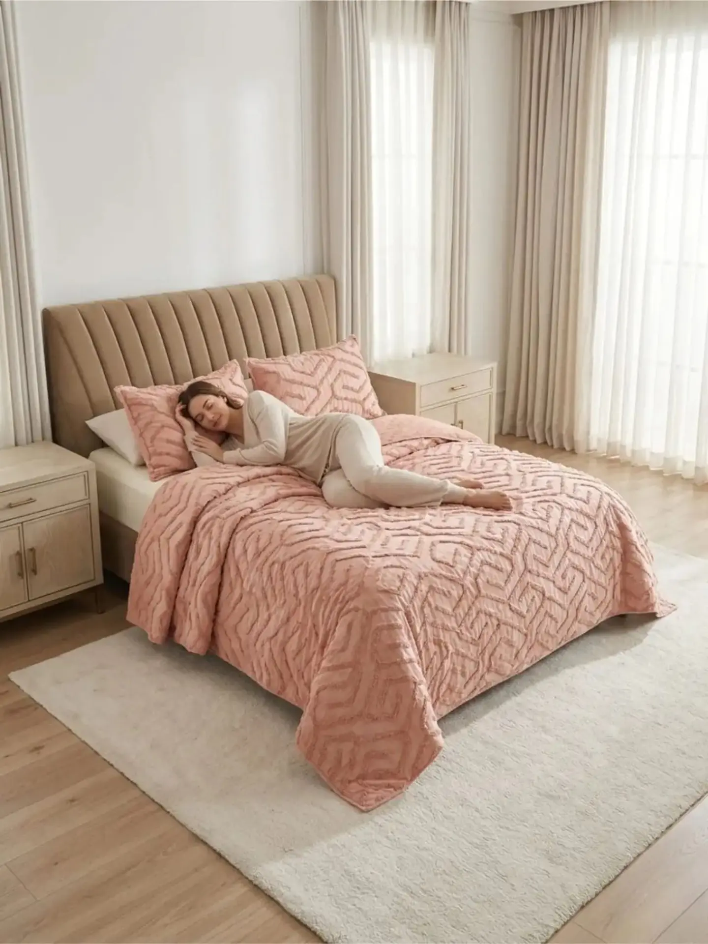 Quilt De Verano Tufting Liviano Diseño Geométrico King / Super king 6