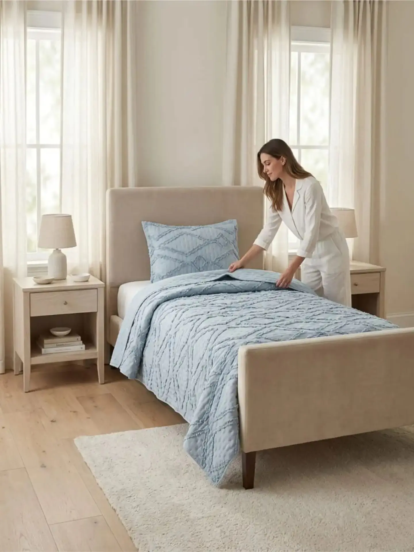 Quilt De Verano Tufting Liviano Diseño Geométrico 1,5 plaza 4