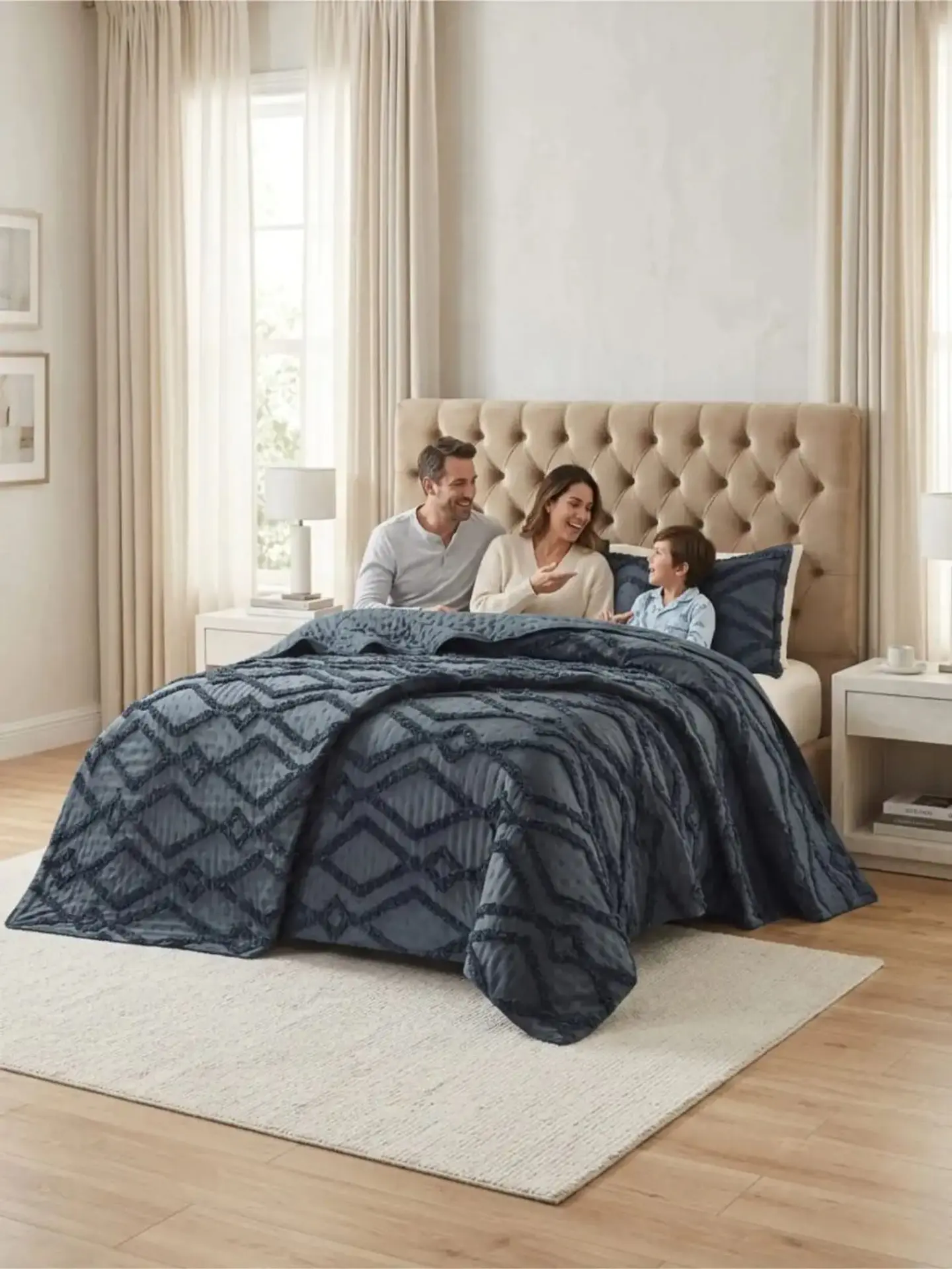 Quilt De Verano Tufting Liviano Diseño Geométrico 2 plazas 2