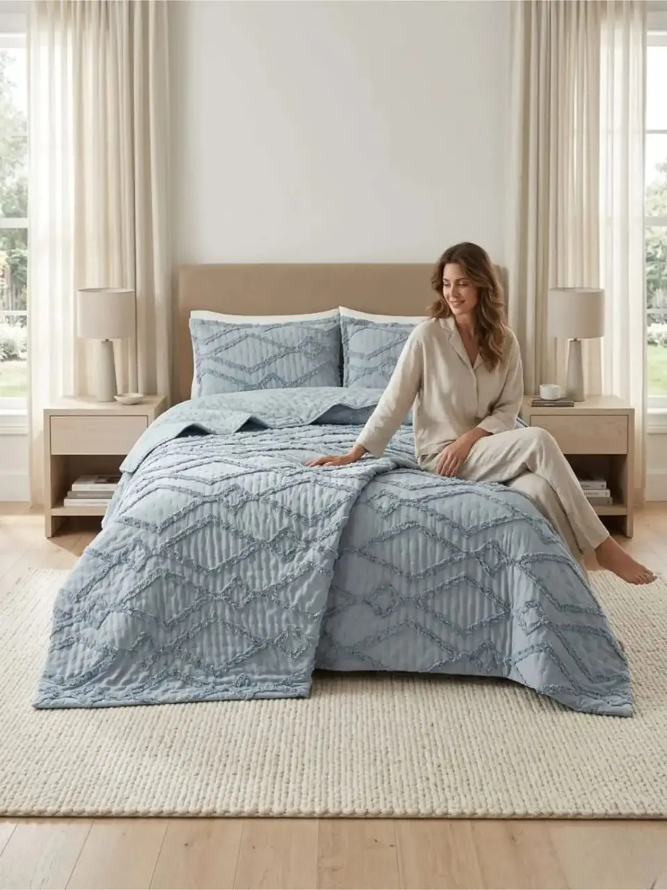 Quilt De Verano Tufting Liviano Diseño Geométrico King / Super king 2