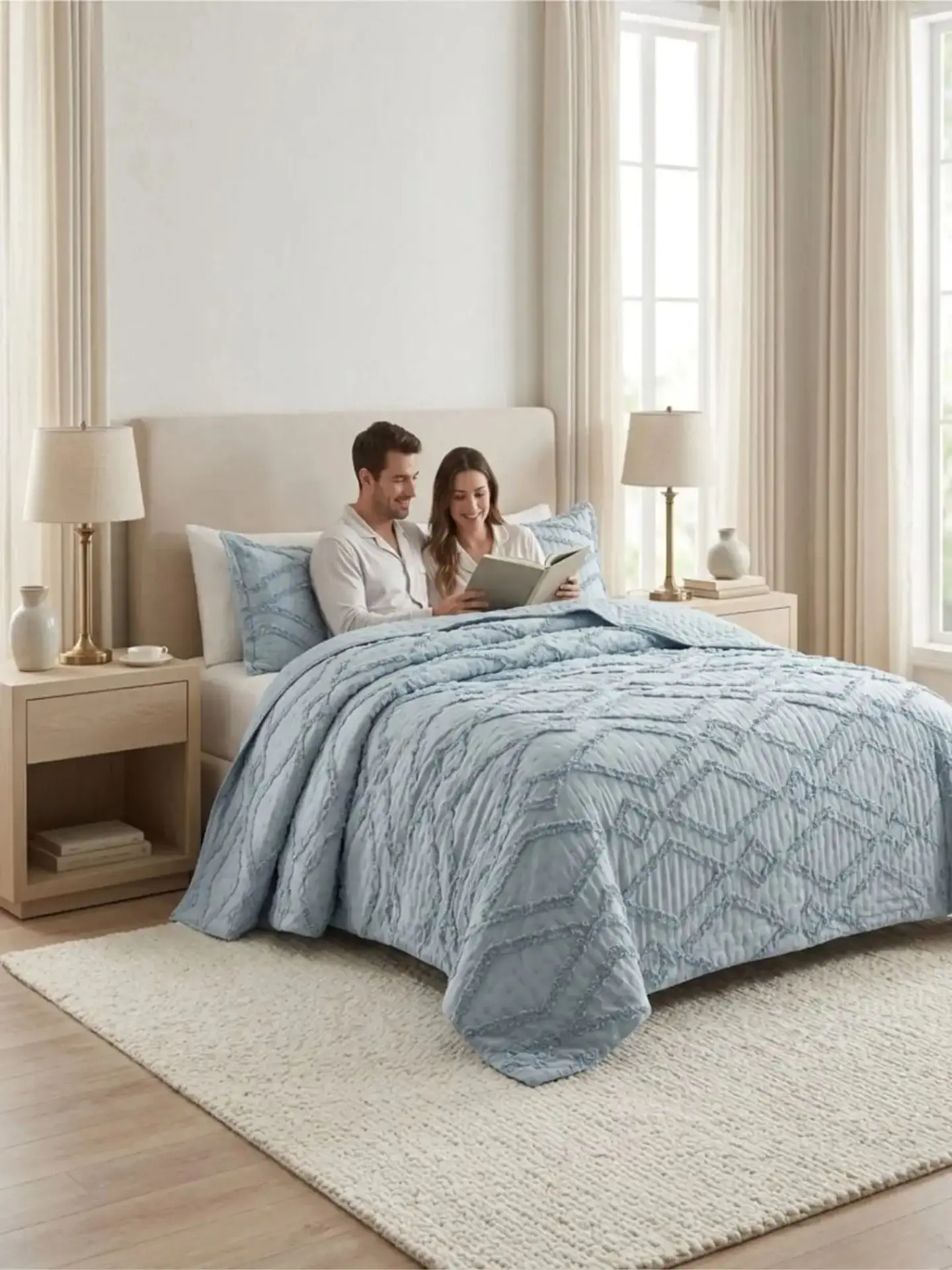 Quilt De Verano Tufting Liviano Diseño Geométrico King / Super king 4