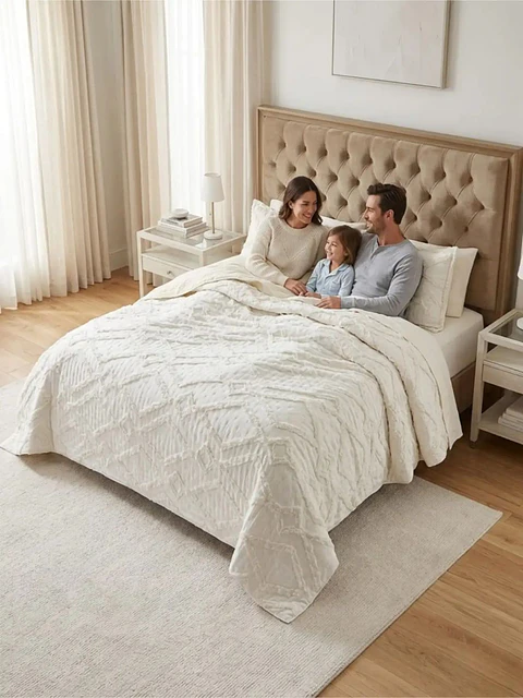 Quilt De Verano Tufting Liviano Diseño Geométrico King / Super king