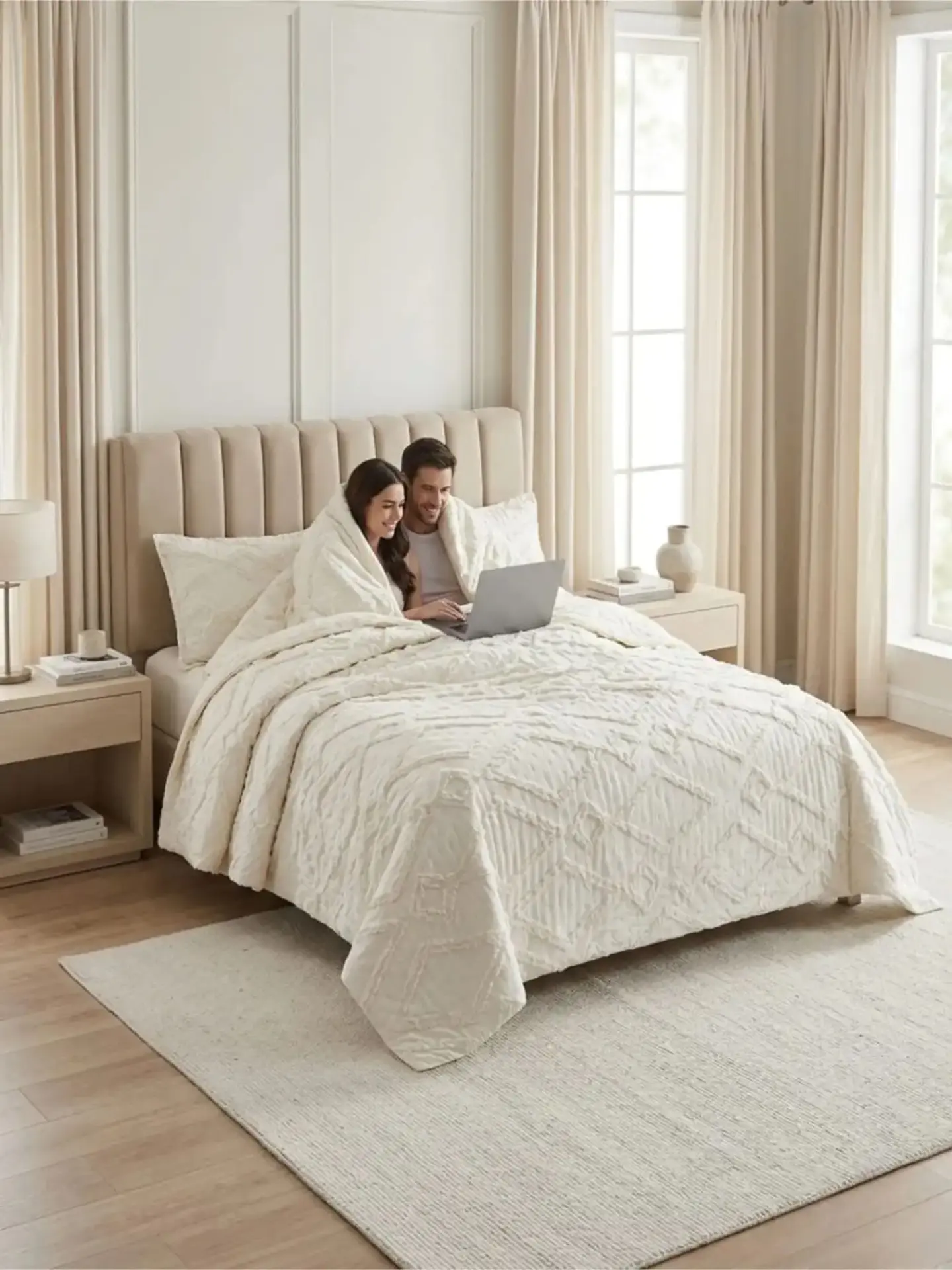 Quilt De Verano Tufting Liviano Diseño Geométrico King / Super king 2