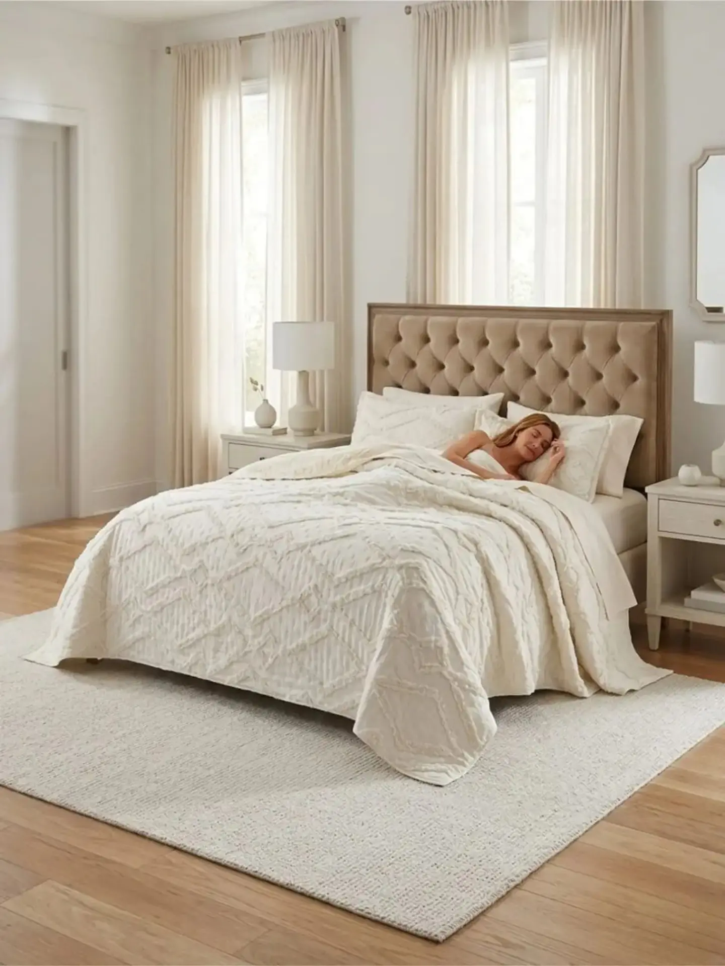 Quilt De Verano Tufting Liviano Diseño Geométrico King / Super king 5
