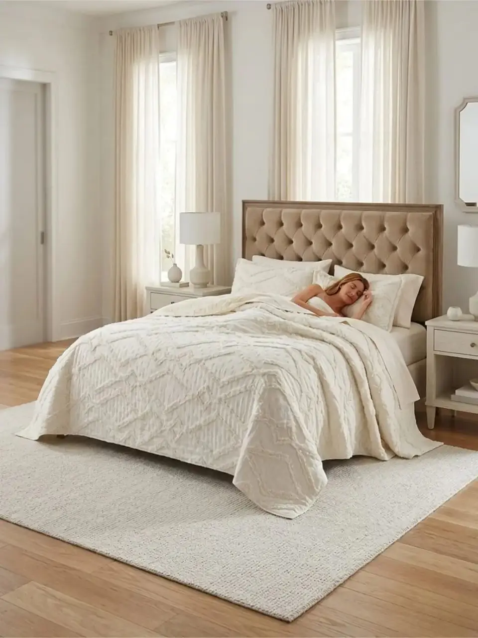 Quilt De Verano Tufting Liviano Diseño Geométrico King / Super king 5