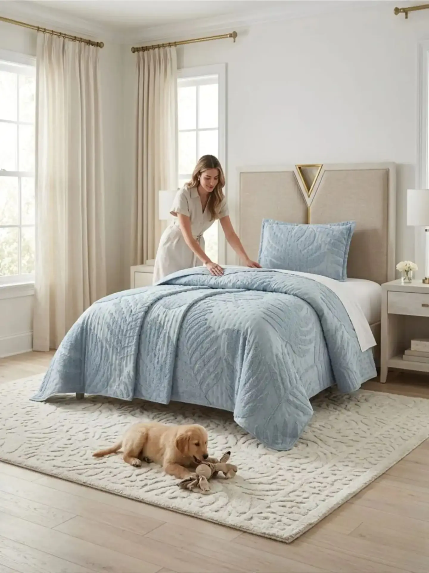 Quilt De Verano Tufting Liviano Diseño Geométrico 1,5 plaza S3 4